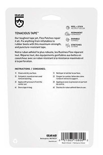 Gear Aid Tenacious Tape Flex Patches Tecido De Vinil - Imagem 3