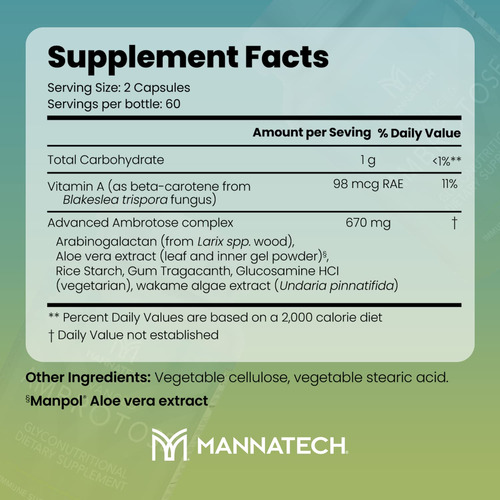 Suplemento Mannatech Advanced Ambrotose 120 Cápsulas - Imagem 2