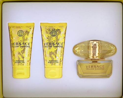Conjunto De Presente Perfume Versace Yellow Diamond De 3 Peç - Imagem 4