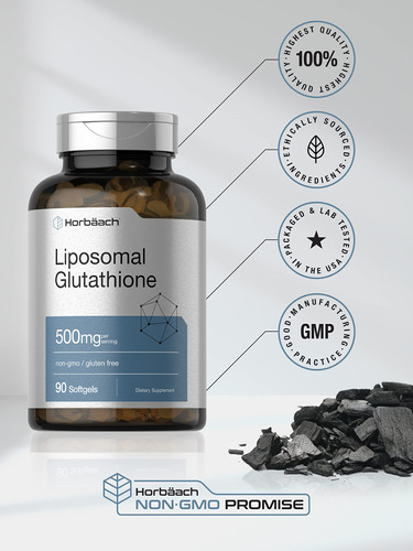 Suplemento Horbäach Lipossomal Glutationa 500mg 90 Cápsulas - Imagem 5