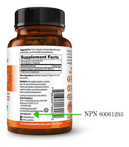 Suplemento Herbal De Mamão, Extrato De Folha De Mamão, Cápsu - Imagem 6