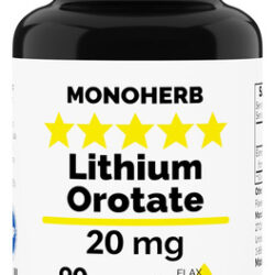 Suplemento Monoherb De Orotato De Lítio 20 Mg 90 Cápsulas Ve