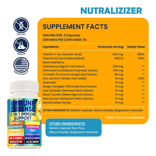 Nutralizador De Vitaminas De Defesa Imune 12 Em 1 Premium 30 - Imagem 4