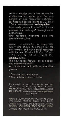 Perfume Azzaro Azzaro Para Homens Edt 50ml Em Spray Recarreg - Imagem 6