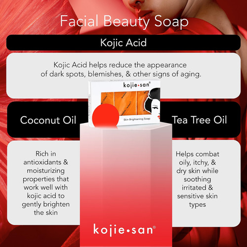 Sabonete Kojie San, Clareador Facial E Corporal Com Ácido Kó - Imagem 5