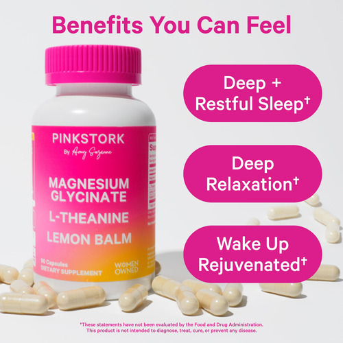 Suplemento Para Dormir Pink Stork Magnesium Glycinate 90 Cáp - Imagem 2