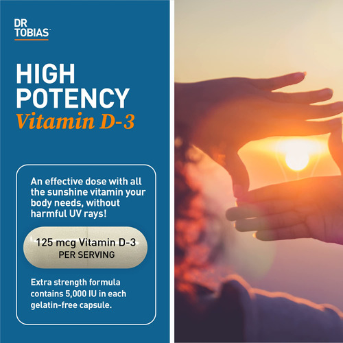 Suplemento Dr. Tobias Vitamina D-3 5.000 Ui Imune, Osso 90c - Imagem 2