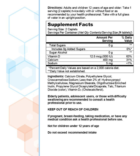 Suplemento De Citrato De Cálcio Citracal Petites 400 Mg 375 - Imagem 5