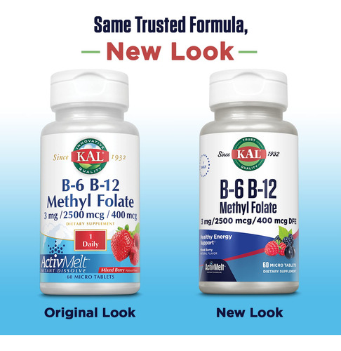 Suplemento De Vitamina B Kal Activmelt B-6 B-12 Metil Folato - Imagem 3