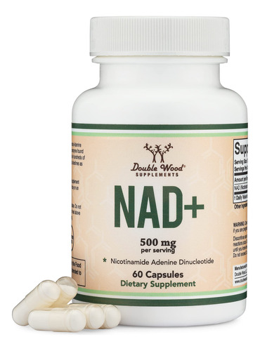 Suplemento Double Wood Nad 500mg 95% Puro Nad+ 30 Dias