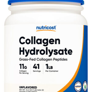 Colágeno Em Pó Nutricost Grass-fed 454g (1 Lb) Sem Sabor