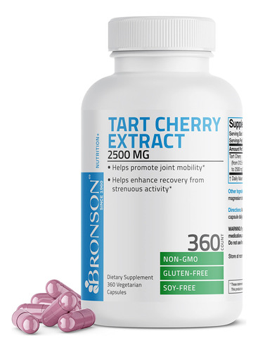 Suplemento Bronson Tart Cherry Extract 2500mg 360 Cápsulas - Imagem 4