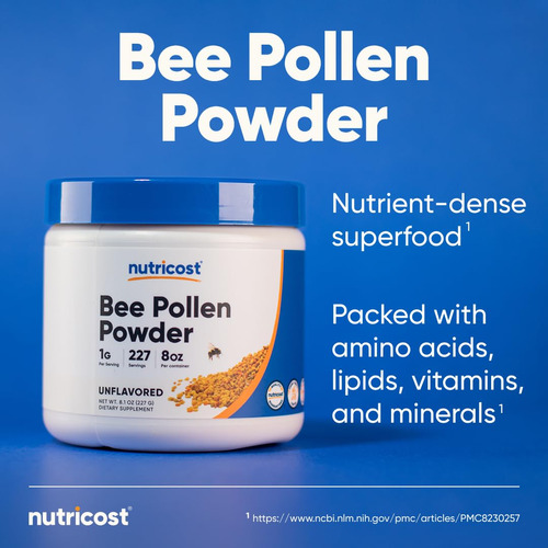 Pólen De Abelha Em Pó Nutricost 227 Porções 227 Ml Sem Glúte - Imagem 7