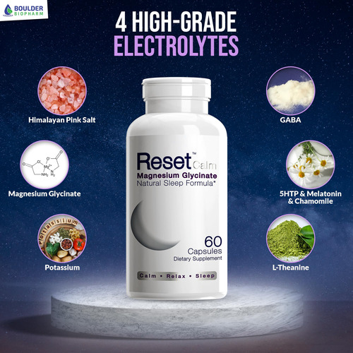 Suplemento Reset Calm Electrolyte Com Melatonina 5-htp Gaba - Imagem 2