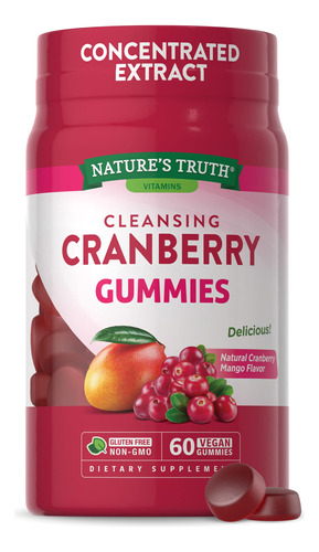 Suplemento Nature's Truth Cranberry Gummies 60 Gomas Veganas