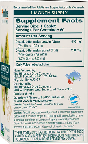 Suplemento De Melão Amargo Orgânico Do Himalaia 660 Mg 60 Cá - Imagem 2