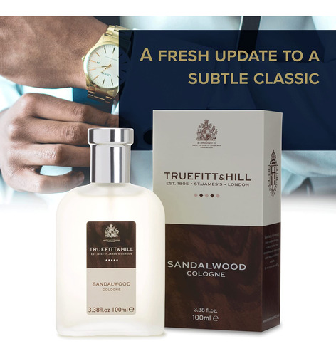 Cologne Truefitt & Hill Sandalwood 100ml Para Homens - Imagem 2