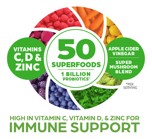 Suplemento Orgain Organic Greens + 50 Superfoods Immunity Up - Imagem 3