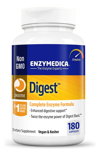 Suplemento Enzymedica Digest Complete Enzyme 180 Cápsulas