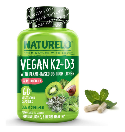 Suplemento Do Sistema Imunitário Naturelo Vegan K2+d3 60