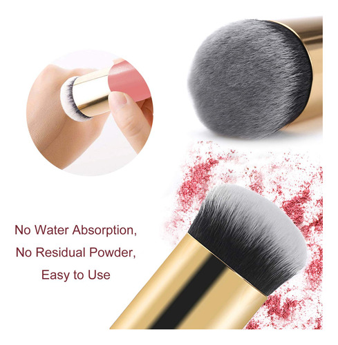 Pincel De Base Aft90 Chubby Makeup Brush X2 (dourado E Rosa) - Imagem 2