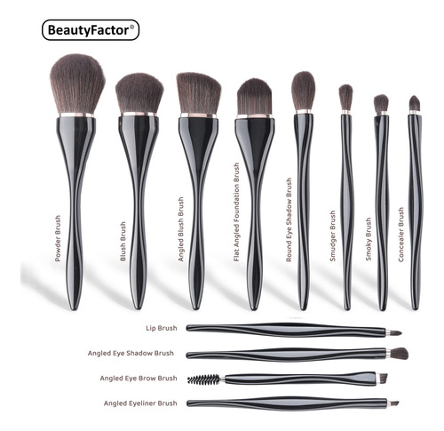 Conjunto De Pincéis De Maquiagem Beautyfactor, 12 Peças Com - Imagem 6