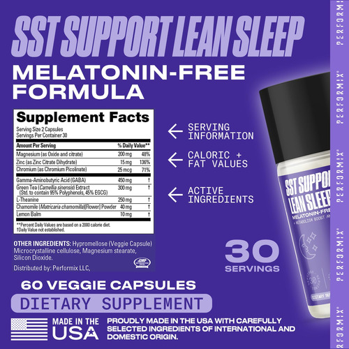 Suplemento Performix Sst Support Lean Sleep 60 Cápsulas - Imagem 7