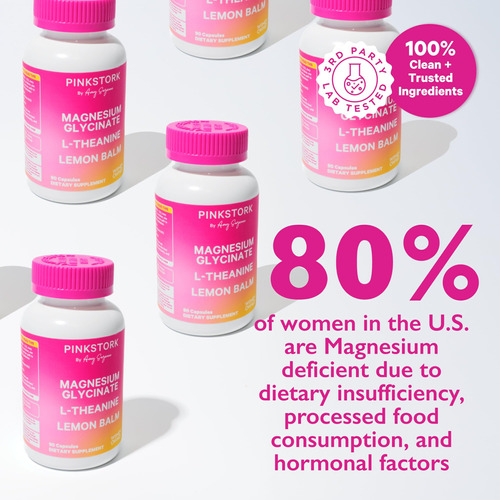 Suplemento Para Dormir Pink Stork Magnesium Glycinate 90 Cáp - Imagem 3