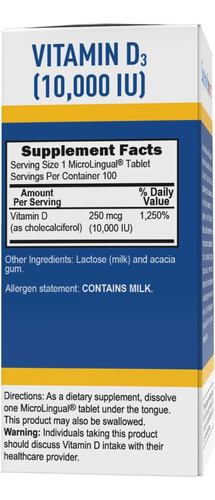Vitamina D3, 10000 Ui, Comprimidos Sublinguais Super Source - Imagem 3