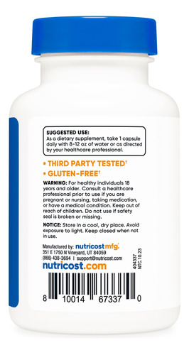 Suplemento Nutricost Nattokinase 2.000 Fu 120 Cápsulas - Imagem 4