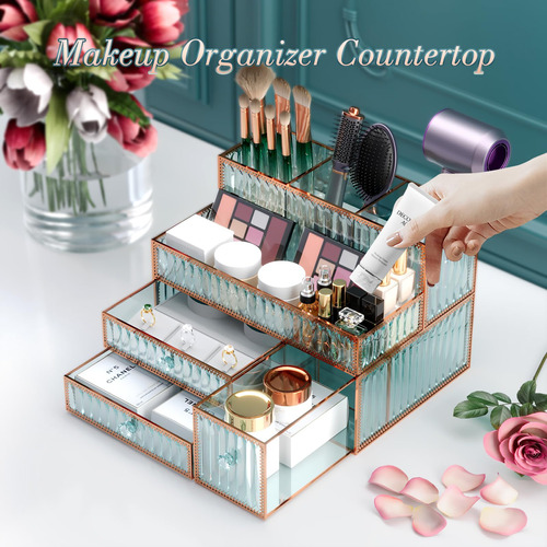 Organizador De Maquiagem Youdepot Tempered Glass Vanity Stor - Imagem 2