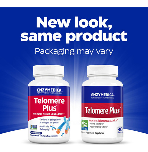 Suplemento Enzymedica Telomere Plus 30 Cápsulas - Imagem 2