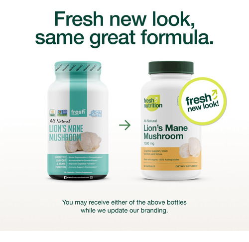 Suplemento Fresh Nutrition Organic Lions Mane Mushroom Capsu - Imagem 2