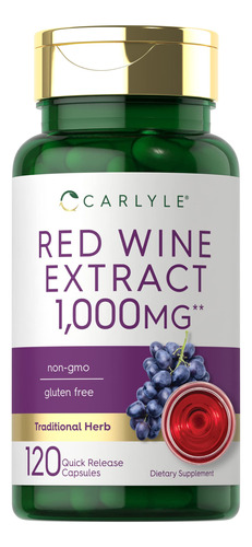 Suplemento Cápsulas De Extrato De Vinho Tinto Carlyle 1000 M