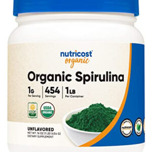 Espirulina Orgânica Em Pó Nutricost 454g, 1 Kg - Pura, Certi