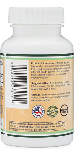 Suplemento: Suplementos Duplos De Madeira, Luteolina, 100 Mg - Imagem 3