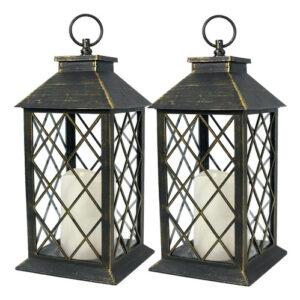 Lanterna De Vela Bright Zeal Vintage 14 Cm Com Led Cintilant