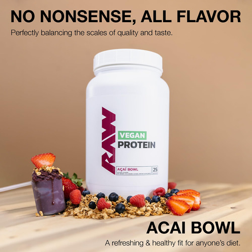Proteína Vegana Em Pó, Taça De Açaí Cru, 20 G, À Base De Pla - Imagem 3