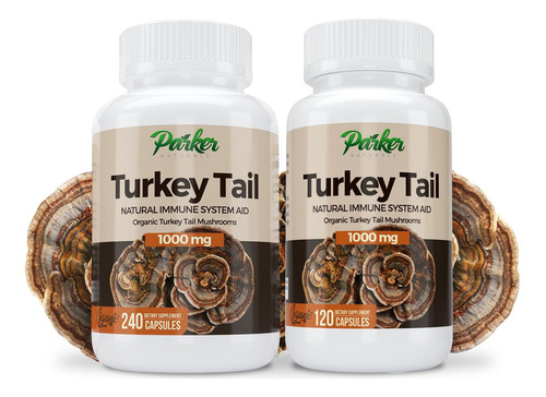 Suplemento Parker Naturals Turkey Tail Mushroom 120 Cápsulas
