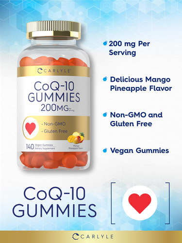 Suplemento Carlyle Coq10 Gummies 200 Mg 140 Unidades Veganas - Imagem 4
