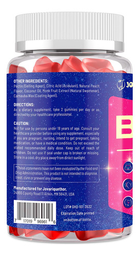 Suplemento Jovariquethor Booty Gummies Bbl Women 60 Unidades - Imagem 3