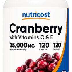 Suplemento De Extrato De Cranberry Nutricost 25.000 Mg Com V