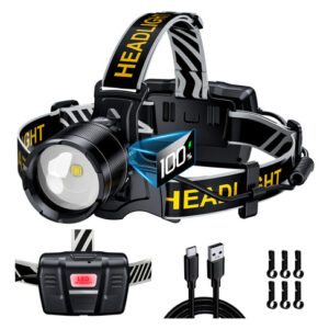 Farol Xiluo 100000lm Bright Zoom Sensor 8 Modos Ip68