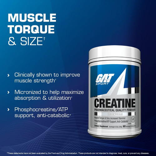 Suplemento Gat Sport Creatina 300g Em Pó, 60 Porções - Imagem 3
