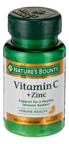 Suplemento Nature's Bounty Vitamina C + Zinco 60 Comprimidos