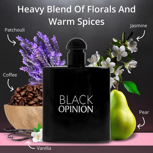Perfume Novoglow Black Opinion Eau De Parfum 100ml Para Mulh - Imagem 2