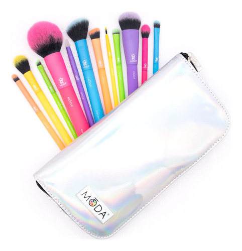 Conjunto De Pincéis De Maquiagem Moda Totally Electric, 13 P - Imagem 5