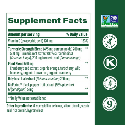 Suplemento Megafood Turmeric Curcumin Extra Strength 60 Comp - Imagem 3
