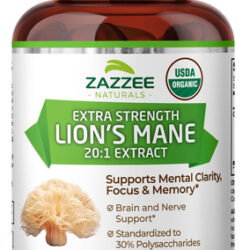Suplemento Zazzee Usda Organic Lion's Mane 20:1 Extract 1600