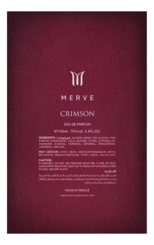 Perfume Merve Crimson Eau De Parfum 100ml For Unisex - Imagem 7